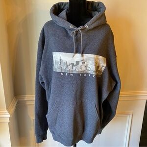Jerzees Nu Blend New York Skyline Graphic Hoodie